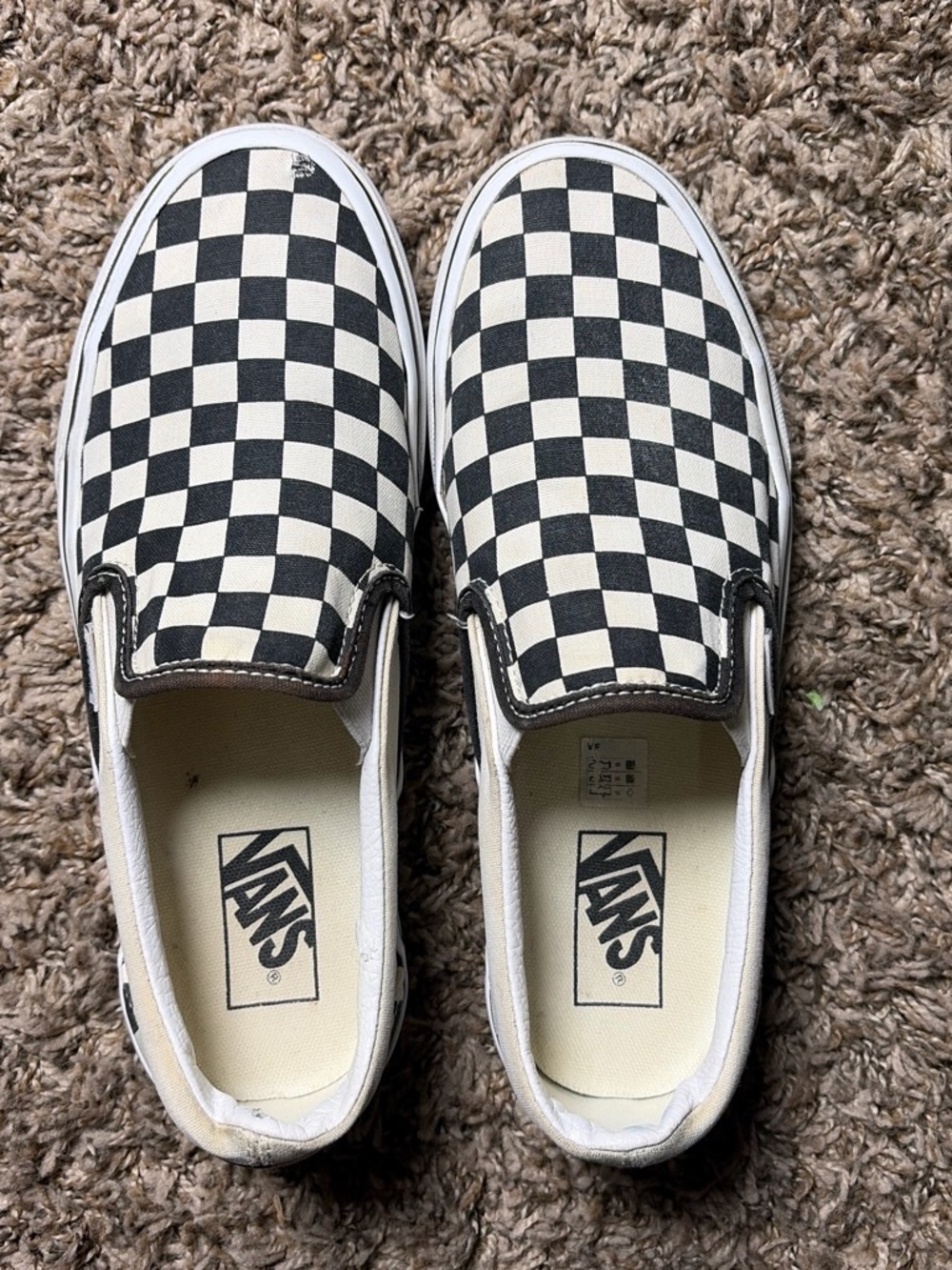 Vans Classic Slip-On Checkerboard Black White Men’s 7.5 Women’s 9 Shoes